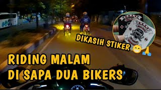 NIGHT RIDE KETEMU DUA BIKERS‼️mantap salam persaudaraan motovlog viral riding [upl. by Pacian419]