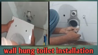 wall hung toilet installationwall mounted toilet installationwall hung fastner toilet install [upl. by Laohcin288]