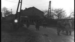 US Troops of 504th Parachute Infantry 82nd Airborne Division take Cheneaux town HD Stock Footage [upl. by Gavra]