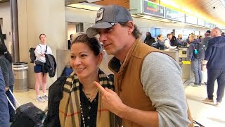 Andrew Lincoln Graciously Signs Autographs For Fans At LAX [upl. by Nnodnarb]