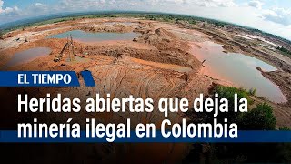 Minería ilegal estos son los cráteres de la explotación de oro en Colombia  El Tiempo [upl. by Attenaej103]