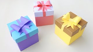 DIY Gift Box  How to make Gift Box  Easy Paper Crafts Idea [upl. by Noleta]