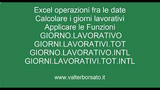 Le date in Excel  Calcolare giorni lavorativi [upl. by Haraf]