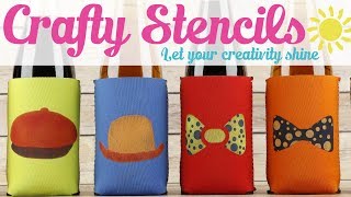 DIY Stenciled Beverage Koozies [upl. by Saundra145]