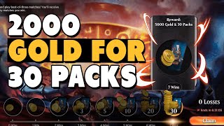 HOW to GET 30 PACKS FOR 2000 GOLD  MTG Arena [upl. by Wollis]