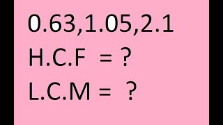 LCM and HCF of decimal numbers [upl. by Cocks]