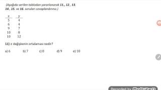 Korelasyon Katsayısı ve Standart Sapma Örnek Soru Çözümü 1 [upl. by Sarilda]