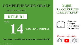 DELF B1  Compréhension oraleNouveau Format Test 14  LA COLÈRE DES AGRICULTEURS [upl. by Komara]