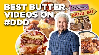 Craziest DDD Butter Videos with Guy Fieri  Diners DriveIns and Dives  Food Network [upl. by Namas]