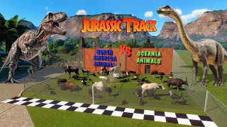 North American Animals VS Oceania Animals Race in Planet Zoo included Kangaroo Puma amp Ostrich [upl. by Farhi]