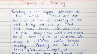 Write a short essay on Pleasure of Reading  English [upl. by Pastelki]