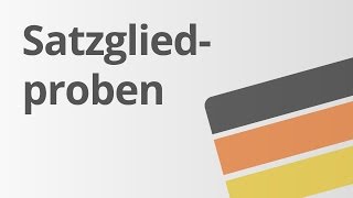 Wie mache ich eine Satzgliedprobe  Deutsch  Grammatik und Rechtschreibung [upl. by Frierson]