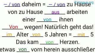 Deutsche Grammatik Übungen Mix Beginner Präpositionen Akkusativ und Dativ einsetzten fill in [upl. by Adnawat]