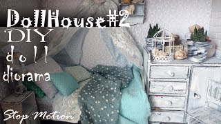 DIY Dollhouse2 How to make shabby chic room for doll Pullip Monster High Blythe [upl. by Aden]