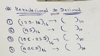 Hexadecimal to Decimal Conversion  Number System [upl. by Uriiah]