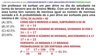 PROBABILIDADE CONCURSO DOCÊNCIA 2024 ARAUCÁRIA [upl. by Rodrick736]