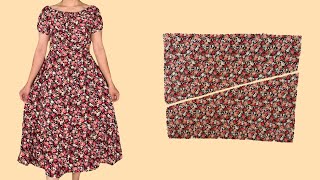 Amazing Sewing Idea for All Sizes  Sew This Dress in 20 Minutes  Summer Trends  Very Easy Style [upl. by Neladgam]