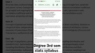 Degree 3rd semester syllabusstatistics bscmaths bsc2year exams syllabus BhoomiSparkles [upl. by Pulsifer]