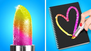 Back To School Crafts And Hacks 😃😍 Amazing Rainbow Crafts To Become Popular At School [upl. by Noruq]