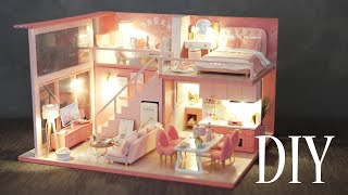 DIY Miniature Dollhouse Kit  ​​Sweet Angle Duplex Apartment Relaxing Satisfying Video [upl. by Atekihc]