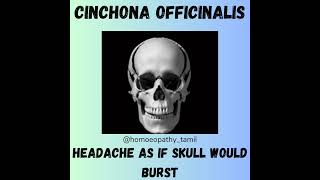 Cinchona officinalis headache key note viva important materia medica [upl. by Girovard]