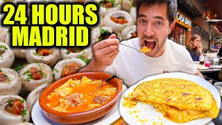 24 Hours of Spanish Food in Madrid 🇪🇸 STREET FOOD to SEAFOOD in Spains Foodie Capital [upl. by Ashatan]