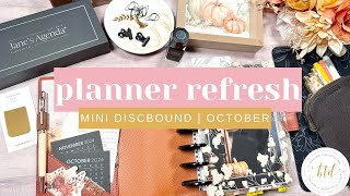 MONTHLY RESET  October Mini Discbound Planner Refresh  Janes Agenda  Happy Planner [upl. by Brander77]