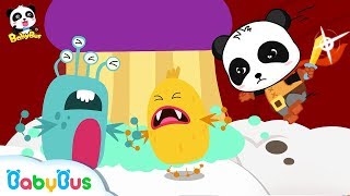 Super Panda Knight Defeats Germs  Kids Good Habits  Doctor Pretending Play  BabyBus [upl. by Tillfourd580]