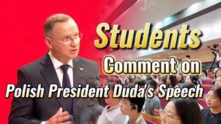 Students comment on Polish Presidents speech at Fudan University [upl. by Onaled]