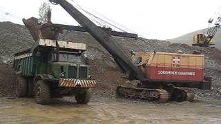 Vintage Excavator Threlkeld Quarry 61RB loading tipper [upl. by Ahsaz]