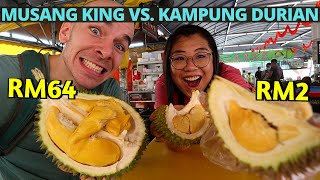 FIRST TIME trying durian in Malaysia Searching for the best durian Musang King [upl. by Manton976]