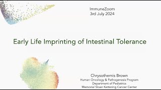 Early Life Imprinting of Intestinal Tolerance [upl. by Chemosh135]