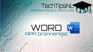 Word  Automatische bronnenlijst in APA 2020 [upl. by Niwre]