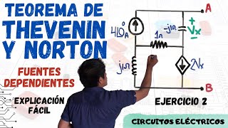 ⚡Teorema de Thevenin y Norton con fuentes dependientes  Circuitos Eléctricos en alterna⚡ [upl. by Reyem97]