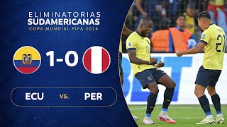 ECUADOR vs PERÚ 10  RESUMEN  ELIMINATORIAS SUDAMERICANAS  FECHA 8 [upl. by Tulley]