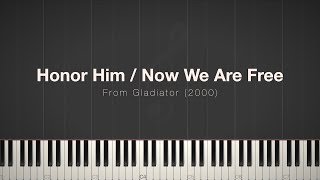 Now We Are Free  Honor Him from quotGladiatorquot  Hans Zimmer \\ Synthesia Piano Tutorial [upl. by Aliuqahs]