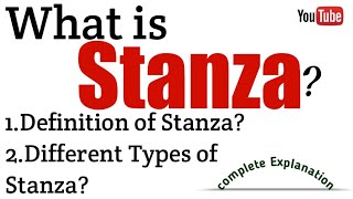 What Is Stanza In English Poetry Definition Different Types Of Stanza stanza [upl. by Sothena]