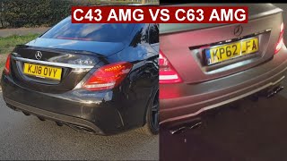 What SOUNDS Better Onboard Mercedes C43 VS C63 AMG  Exhaust Sound Battle V6 VS V8 W204 [upl. by Artemed]