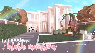 Bloxburg Fall Blush Modern Mansion  Speedbuild [upl. by Leasi]