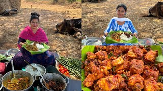 జ్యుసి చికెన్ ఫ్రై మునగకాయ ఇగురుశెనగల ఫ్రై  Cherry sathakshi [upl. by Maren659]