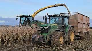 John Deere 9800i with John Deere tractors hauling with Bailey and Richard Western trailers [upl. by Aiki]