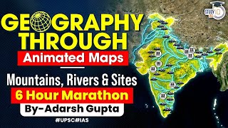 Understand Indian Geography through 2D Animation  Mountains Rivers Dams National Parks  UPSC GS [upl. by Wagstaff]