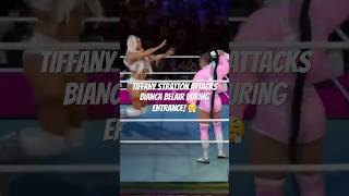 TIFFANY STRATTON ATTACKS BIANCA BELAIR DURING ENTRANCE 😤 wwe wwe2k24 [upl. by Leahey]