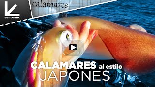 Como PESCAR CALAMARES desde barco al ESTILO JAPONÉS 🇯🇵​  Cañas Tailwalk TIP RUN y METAL IKA [upl. by Minny964]