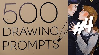 500 Drawing Prompts 4  TattooFangFamily Crest  Feyre and Rhys [upl. by Ihskaneem]