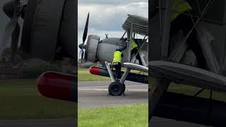 How to start The Fairey Swordfish Daedalus DDay80 dday80 faireyswordfish startup planespotter [upl. by Oisorbma823]