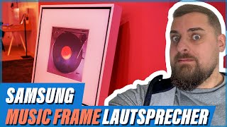 Samsung MUSIC FRAME Lautsprecher im VinylFormat als Bild getarnt CES 2024 [upl. by Asehr]