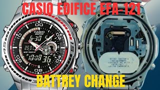 Casio Edifice EFA121 Battery Change Tutorial  WatchServiceBD [upl. by Esaele]