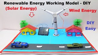 renewable green energy  solar  wind energy working model   diy  science project  DIY pandit [upl. by Htevi]