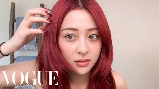 LE SSERAFIM’s HUH YUNJIN on Her Skin Care Routine amp Eyelash Curling Trick  Beauty Secrets  Vogue [upl. by Anaitsirk]